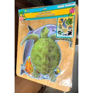 New Paper Cutouts Sealife 8 Pack Sea Turtle Fish Orca Whale Dolphin